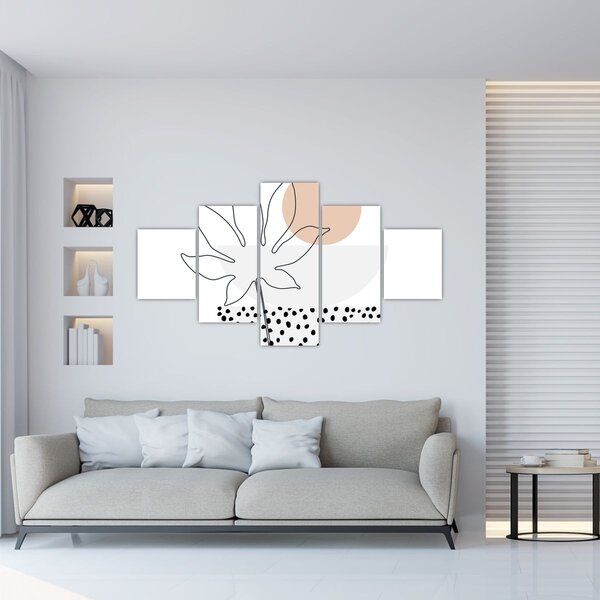 Obraz - Line art flowers N⁰3 (125x70 cm)