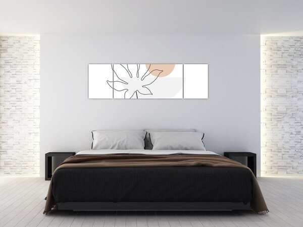 Obraz - Line art flowers N⁰3 (170x50 cm)