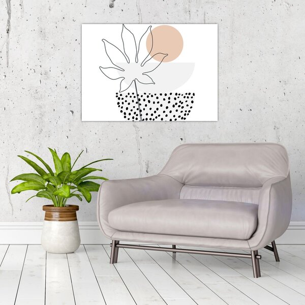 Obraz - Line art flowers N⁰3 (70x50 cm)