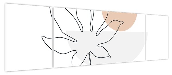 Obraz - Line art flowers N⁰3 (170x50 cm)