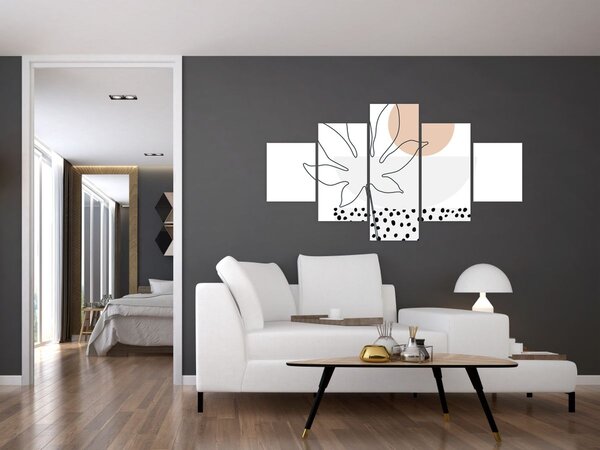 Obraz - Line art flowers N⁰3 (125x70 cm)