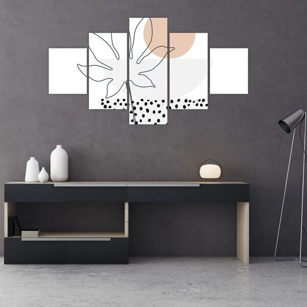 Obraz - Line art flowers N⁰3 (125x70 cm)