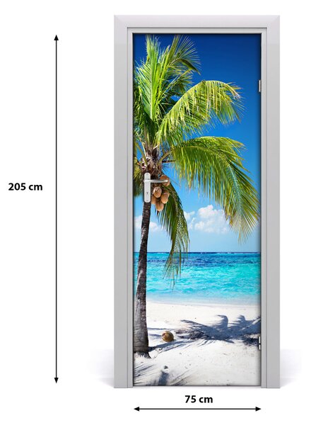 Naklejka na drzwi samoprzylepna Tropikalna plaża