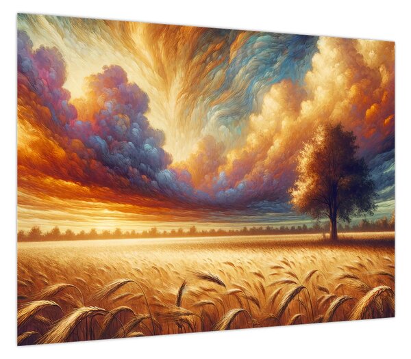 Obraz – Drzewo na polu (70x50 cm)