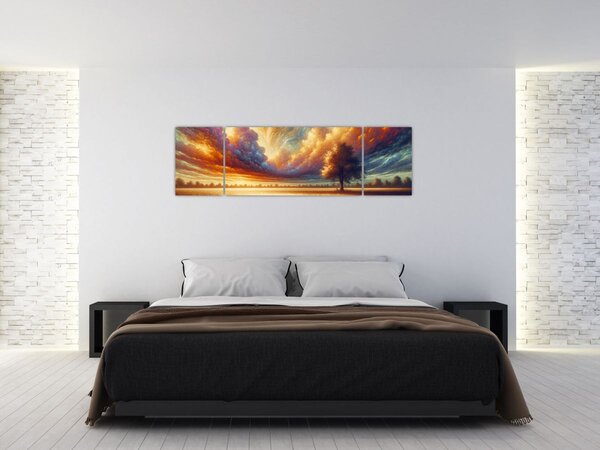 Obraz – Drzewo na polu (170x50 cm)