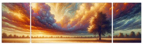 Obraz – Drzewo na polu (170x50 cm)