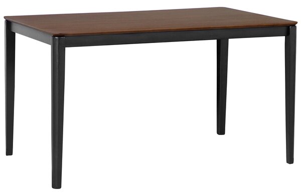 Stół do jadalni czarno-brązowy czteroosobowy drewniane nogi 135 x 80 cm Cedar Beliani