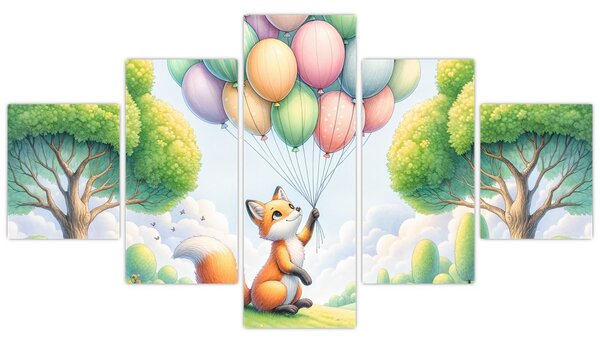 Obraz – Szczęśliwy lis (125x70 cm)