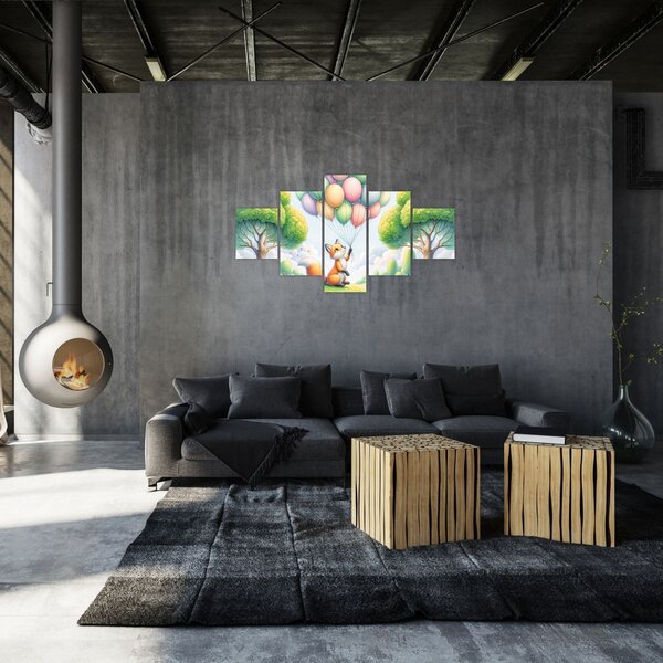 Obraz – Szczęśliwy lis (125x70 cm)
