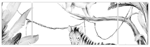 Obraz - Akwarelowa dżungla (170x50 cm)