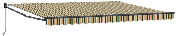 Markiza wysuwana Zielony i Żółty 450 x 300 x 165 cm