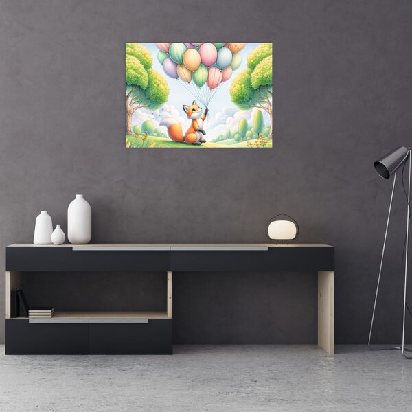 Obraz – Szczęśliwy lis (70x50 cm)
