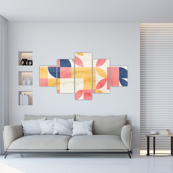 Obraz - Abstrakcja z wzorami retro (125x70 cm)