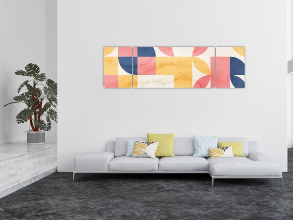Obraz - Abstrakcja z wzorami retro (170x50 cm)