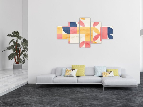 Obraz - Abstrakcja z wzorami retro (125x70 cm)