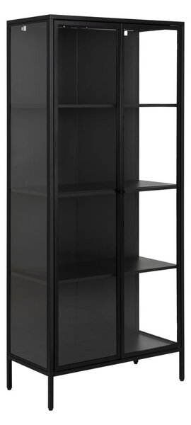Czarna metalowa witryna Actona Newcastle, wys. 180 cm
