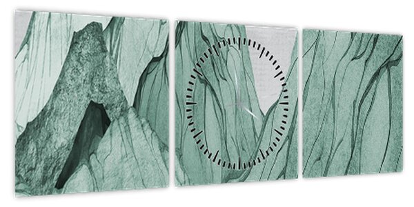 Obraz - Emerald Mountains N⁰1 (z zegarem) (90x30 cm)