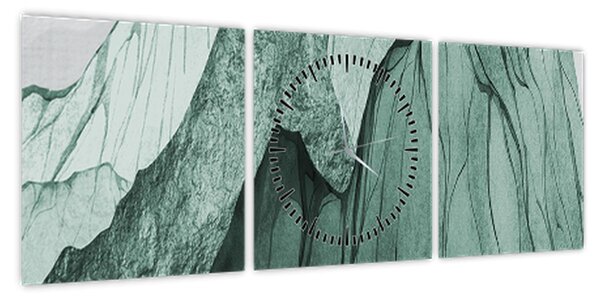 Obraz - Emerald Mountains N⁰3 (z zegarem) (90x30 cm)