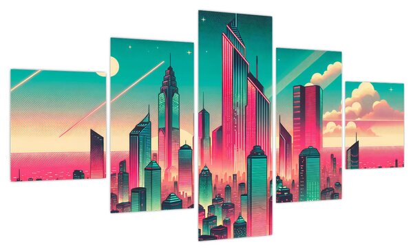 Obraz – Metropolia w stylu pop-art (125x70 cm)