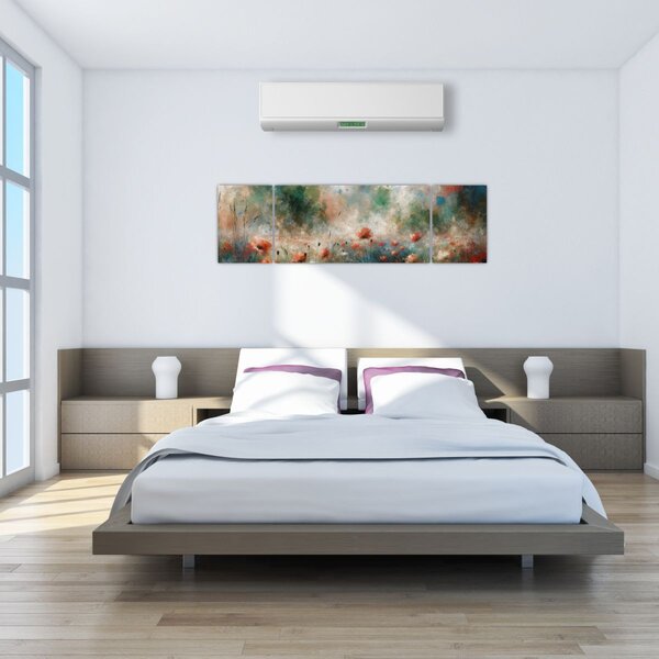 Obraz – Abstrakcja pola z makami (170x50 cm)