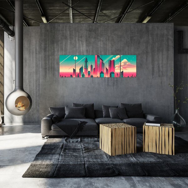 Obraz – Metropolia w stylu pop-art (170x50 cm)