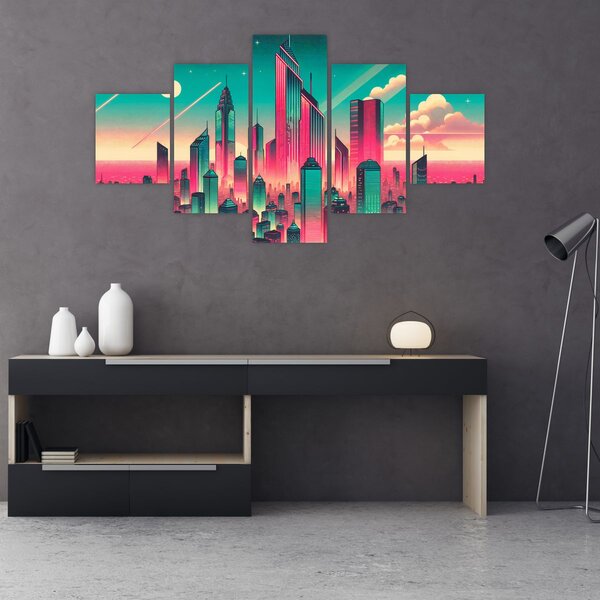 Obraz – Metropolia w stylu pop-art (125x70 cm)
