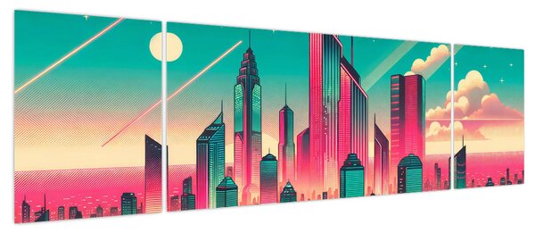 Obraz – Metropolia w stylu pop-art (170x50 cm)