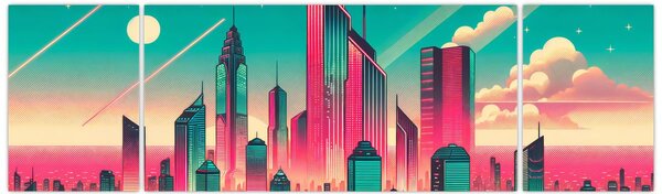 Obraz – Metropolia w stylu pop-art (170x50 cm)