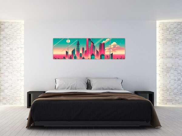 Obraz – Metropolia w stylu pop-art (170x50 cm)