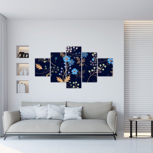 Obraz - Jesienne kwiaty (125x70 cm)