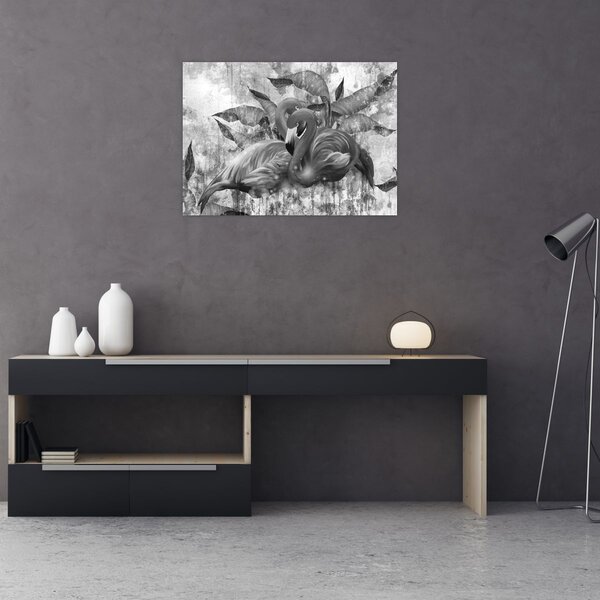 Obraz - Graffiti z flamingami (70x50 cm)