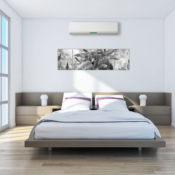 Obraz - Graffiti z flamingami (170x50 cm)