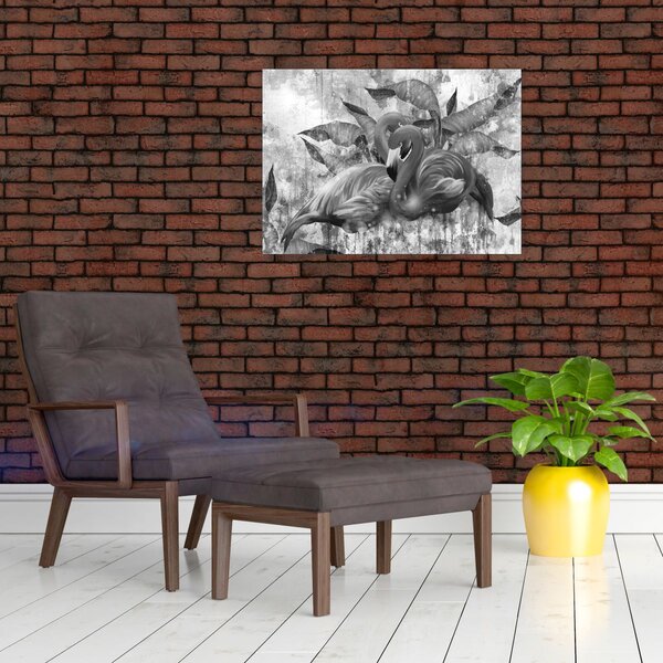 Obraz - Graffiti z flamingami (70x50 cm)