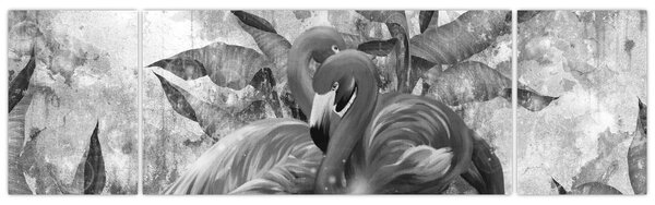 Obraz - Graffiti z flamingami (170x50 cm)