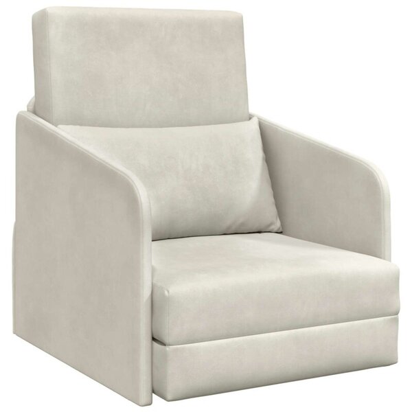 Sofa bed kremowy 65 x 80 x 83 cm aksamit