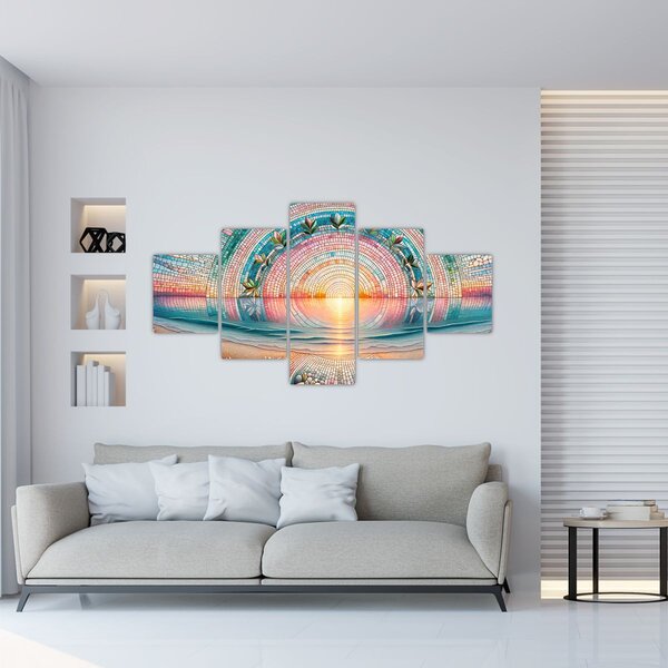 Obraz – Mozaika zachodzącego słońca (125x70 cm)