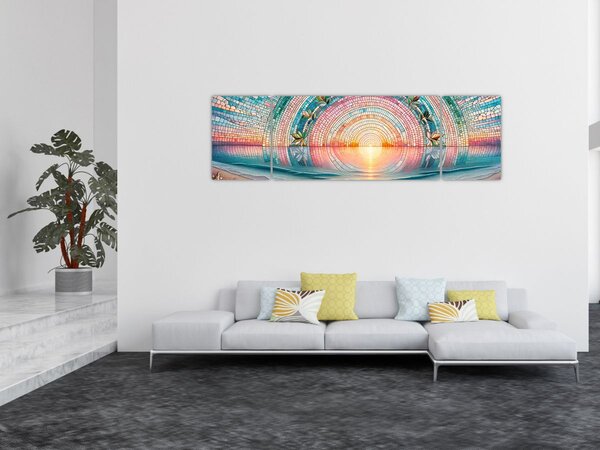 Obraz – Mozaika zachodzącego słońca (170x50 cm)