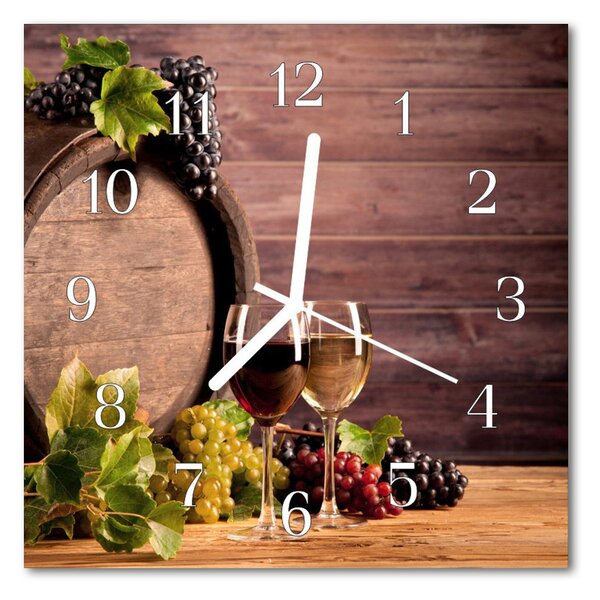 Zegar szklany kwadratowy Winogrona