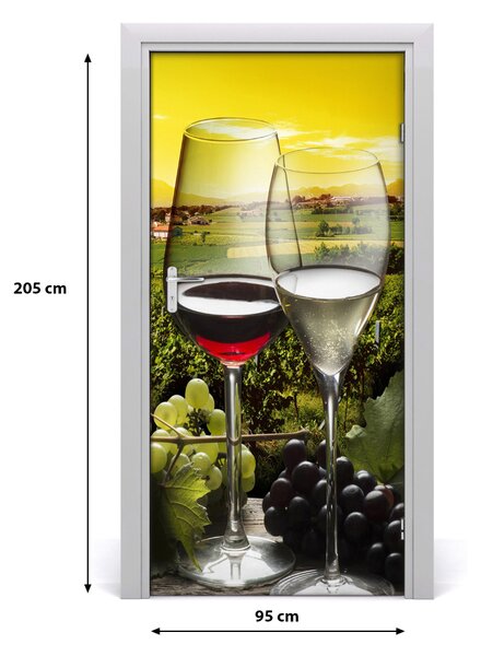 Naklejka fototapeta na drzwi Wino i winogrona