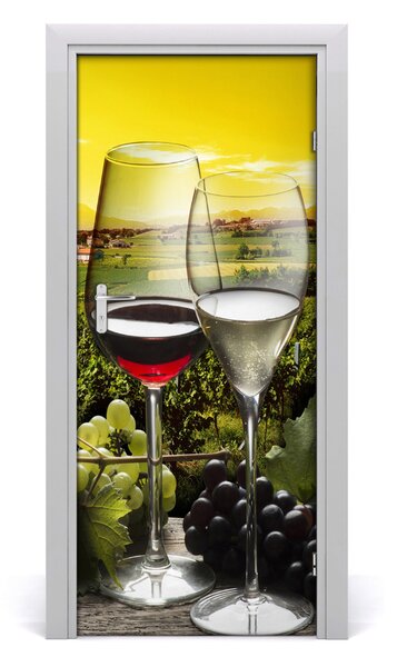 Naklejka fototapeta na drzwi Wino i winogrona