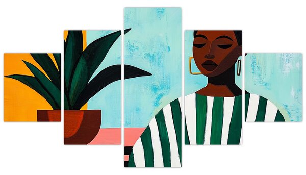 Obraz - Kobieta z kwiatem (125x70 cm)