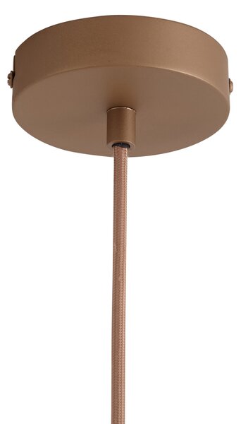 Designerska lampa wisząca ciemny brąz z bursztynowym szkłem - Kemner