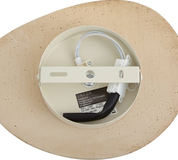 Lampa ścienna Japandi organiczna z naturalnego kamienia i opalowego szkła - Josie