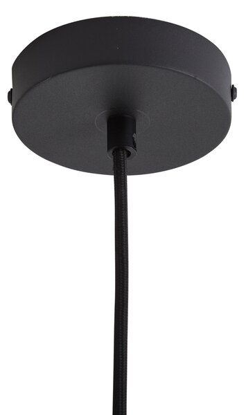 Designerska lampa wisząca czarna z zielonym szkłem - Kemner