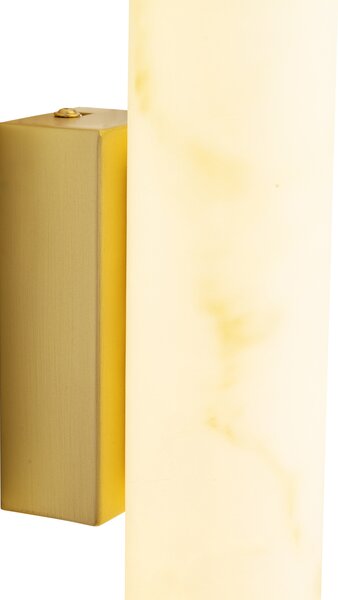 Lampa ścienna Japandi mosiądz i alabaster z 3-stopniową ściemnialną diodą LED - Josephine