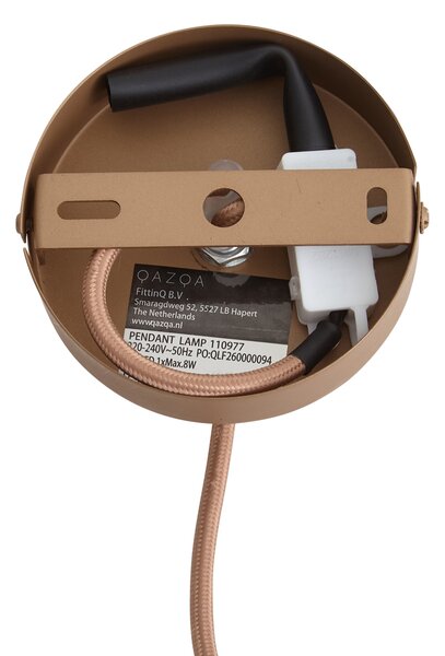 Designerska lampa wisząca ciemny brąz z bursztynowym szkłem - Kemner