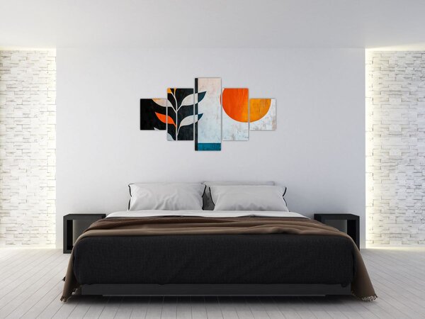 Obraz - Abstrakcja rośliny i słońca (125x70 cm)
