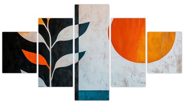 Obraz - Abstrakcja rośliny i słońca (125x70 cm)