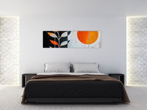 Obraz - Abstrakcja rośliny i słońca (170x50 cm)