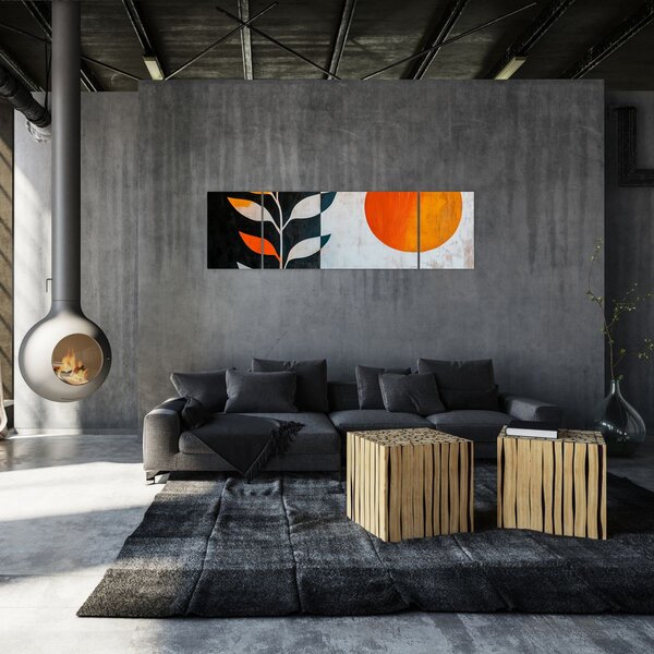 Obraz - Abstrakcja rośliny i słońca (170x50 cm)
